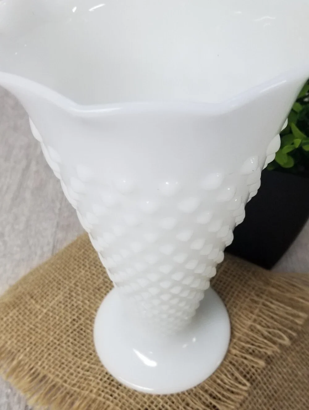 Vintage Anchor Hocking Milkglass Trumpet Vase